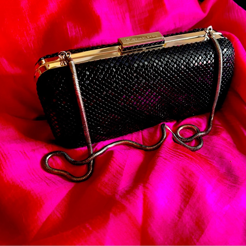 H by Halston Black Mesh Evening Bag